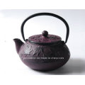 0.6L ferro fundido Teapot em cor vermelha